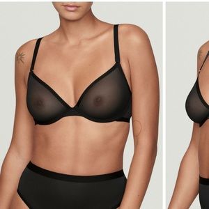 Cuup Plunge Mesh Bra in Black